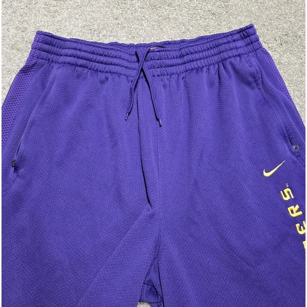 VTG Nike LSU‎ Tigers Team Issued purple Sweatpants Warmup Track Pants Dri-Fit XL